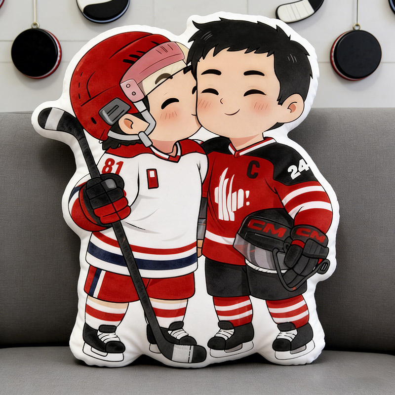 Personalized Cute Player Ice Hockey Pillow Number 81 Gift for HR Fans