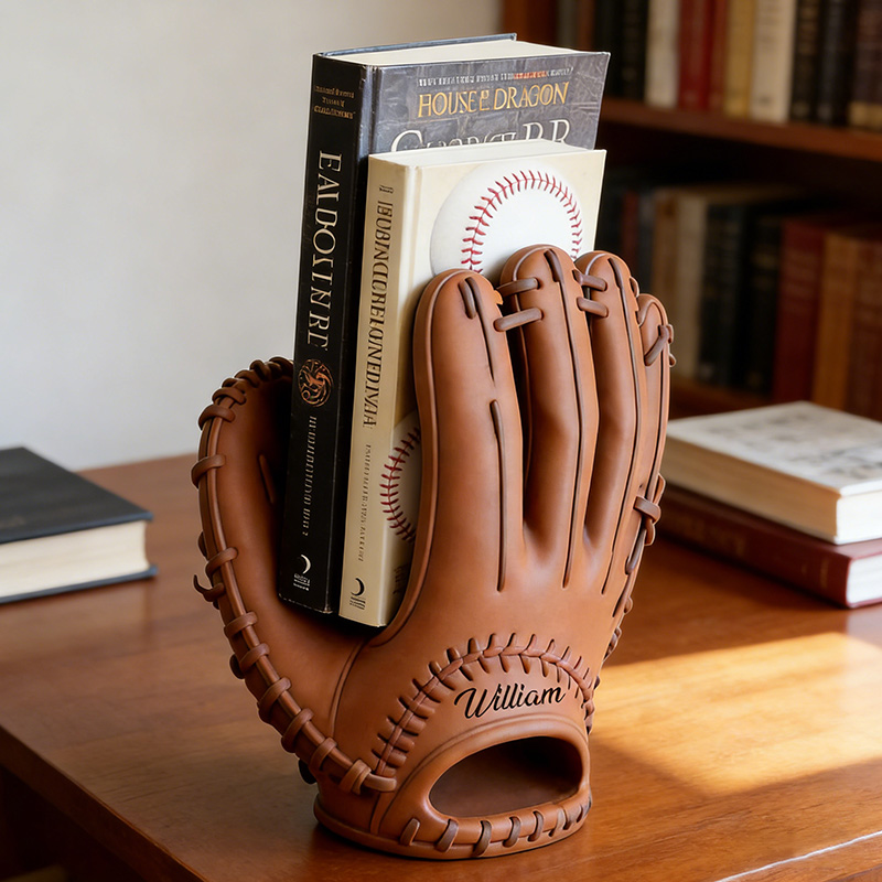 Personalized Baseball Glove Book Holder 3D Printed Custom Name Gift for Baseball Lovers