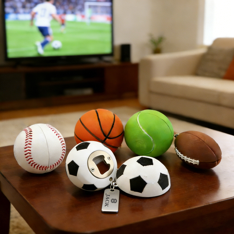 Personalized Sports Bottle Opener 3D Printed Ball Sports Bottle Opener Custom Name and Number