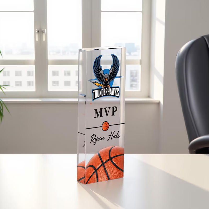Personalizedb Sports Award Custom Sports Recognition Acrylic Plaque Custom Team Logo and Name