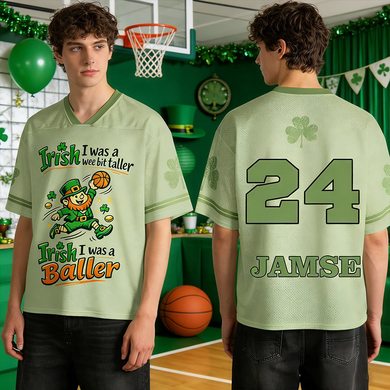 Personalized Basketball Jersey St. Patrick's Day Jersey Boston Basketball Shamrock Custom Name and Number for Basketball Fans