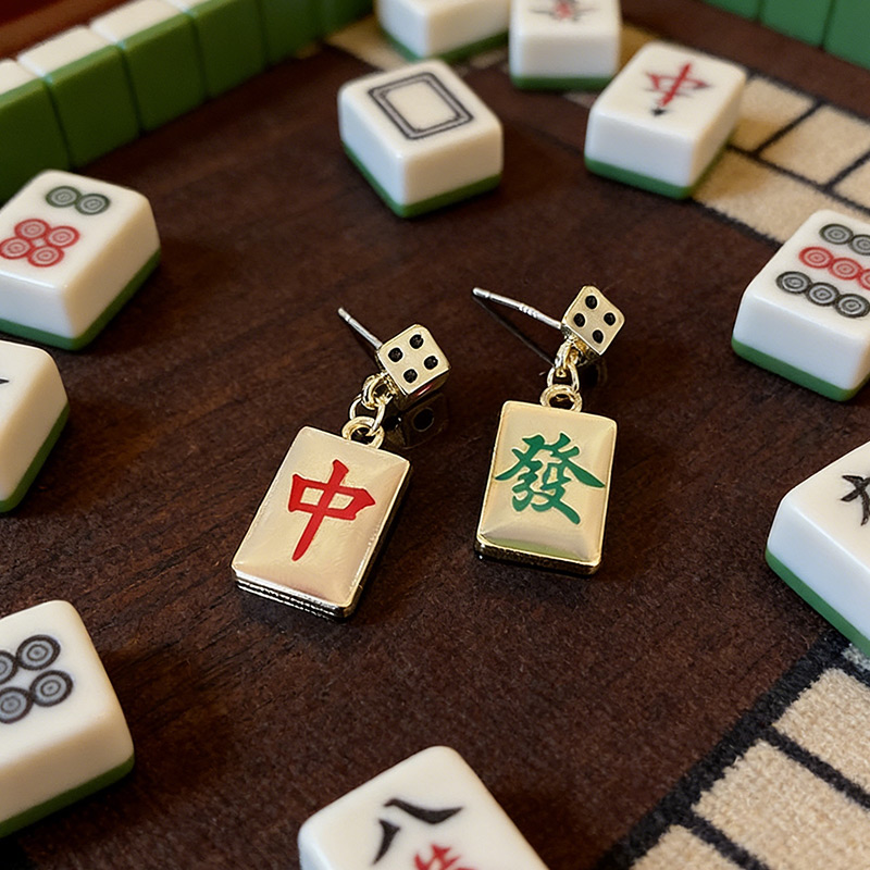 Mahjong Earring Mahjong Enthusiast Accessories Mahjong Dice Earrings