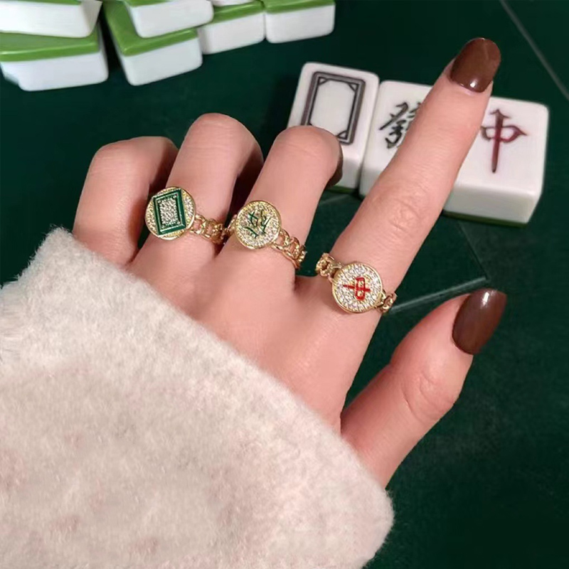 Personalized Mahjong Ring Dragons Ring Mahjong Lovers