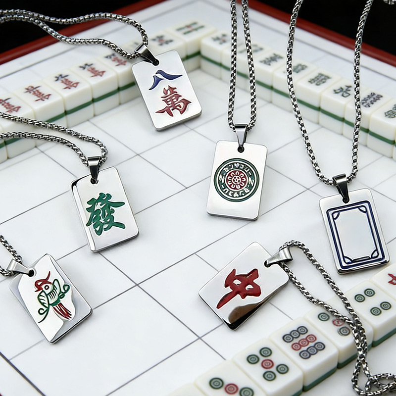 Personalized Mahjong Necklace Gift for Mahjong Lovers