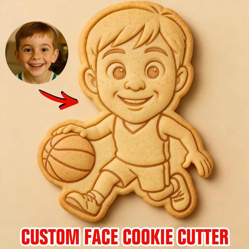 Personalized Basketball Portrait Stamp With Custom Face Cookie Cutter from Photo Gift for Basketball Lovers