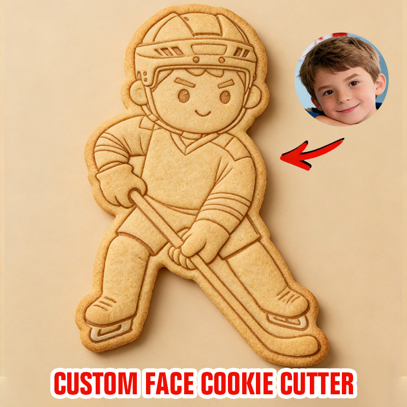 Personalized Hockey Portrait Stamp with Custom Face Cookie Cutter from Photo Gift for Hockey Lovers