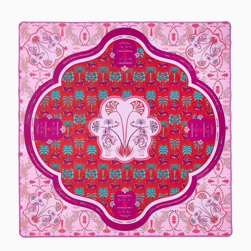 Bohemian Leopard Mahjong Mat Dreamy Sunset Palette Mat for Mah jongg Lovers