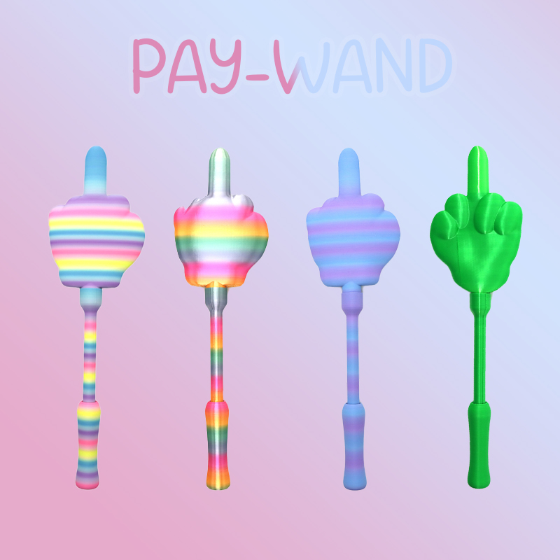 Middle Finger Pay Wand Credit Card Holder for Payments