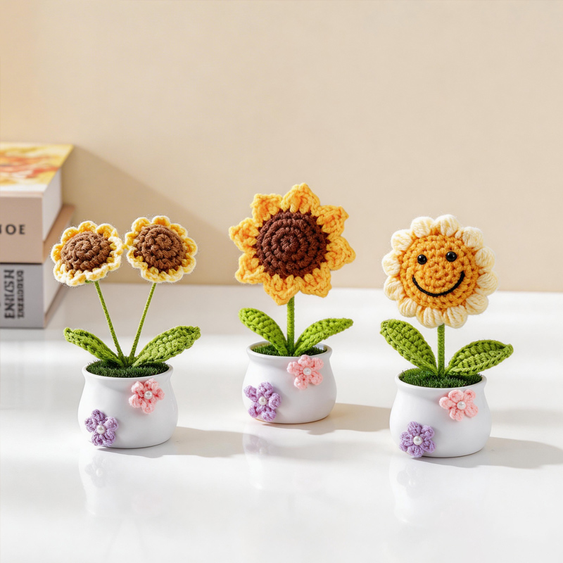 Handmade Flower Pots Thanks Gift Heartwarming Gift Small Flower Pots with Flowers Gift for Mom Teacher Her