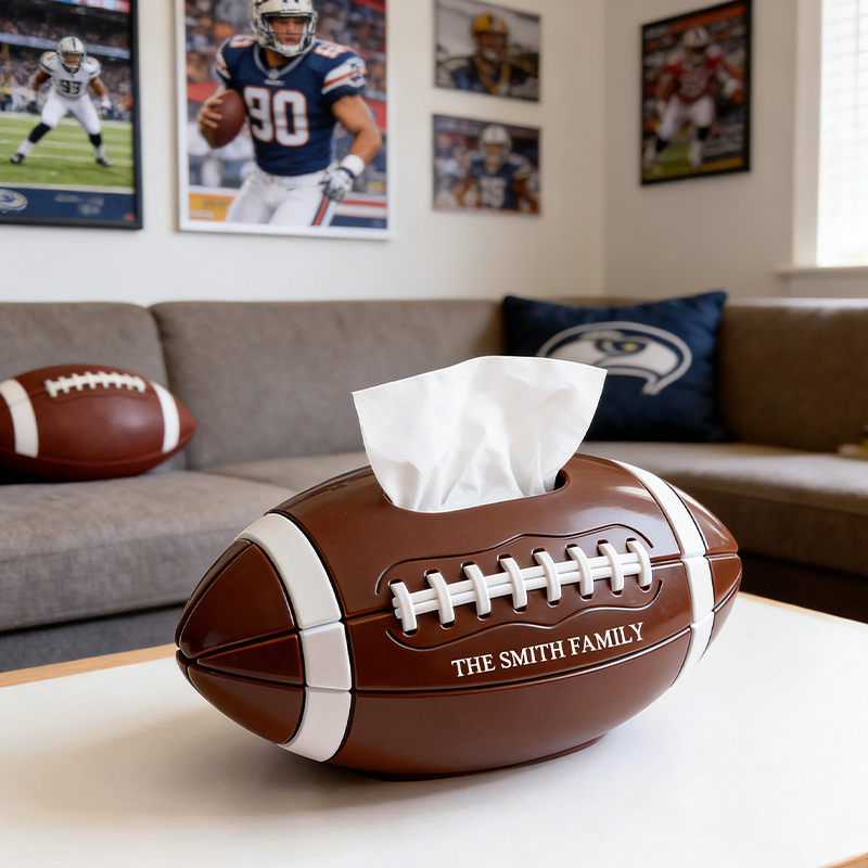 Personalized Football Tissue Box Family Tissue Boxes Football Fan Customized Text Gift for Family