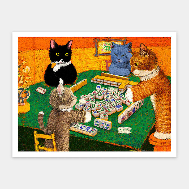 Mahjong Friends Kitten Puzzle 1000 Piece Jigsaw Puzzle The Kittens Playing Mahjong Puzzle
