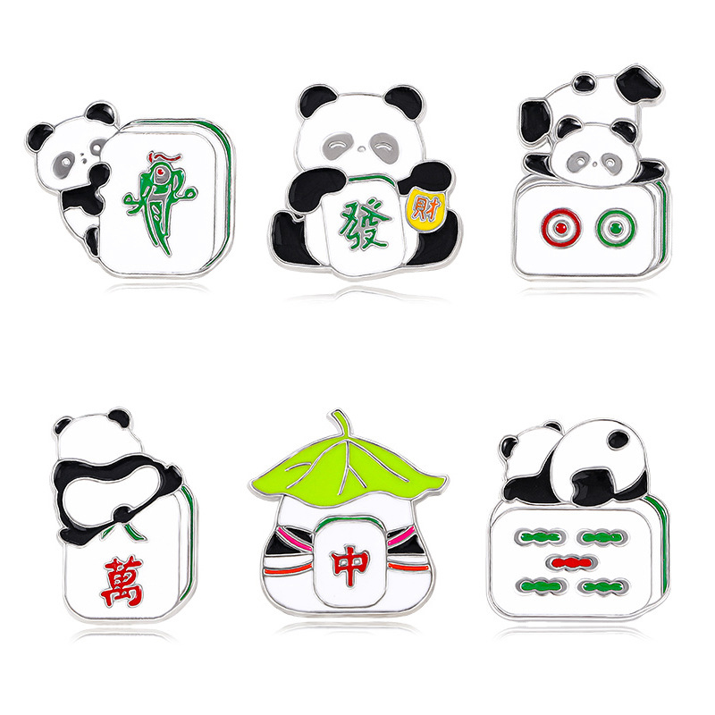 Cute Panda Mahjong Pin A Gift for Mahjong Enthusiasts
