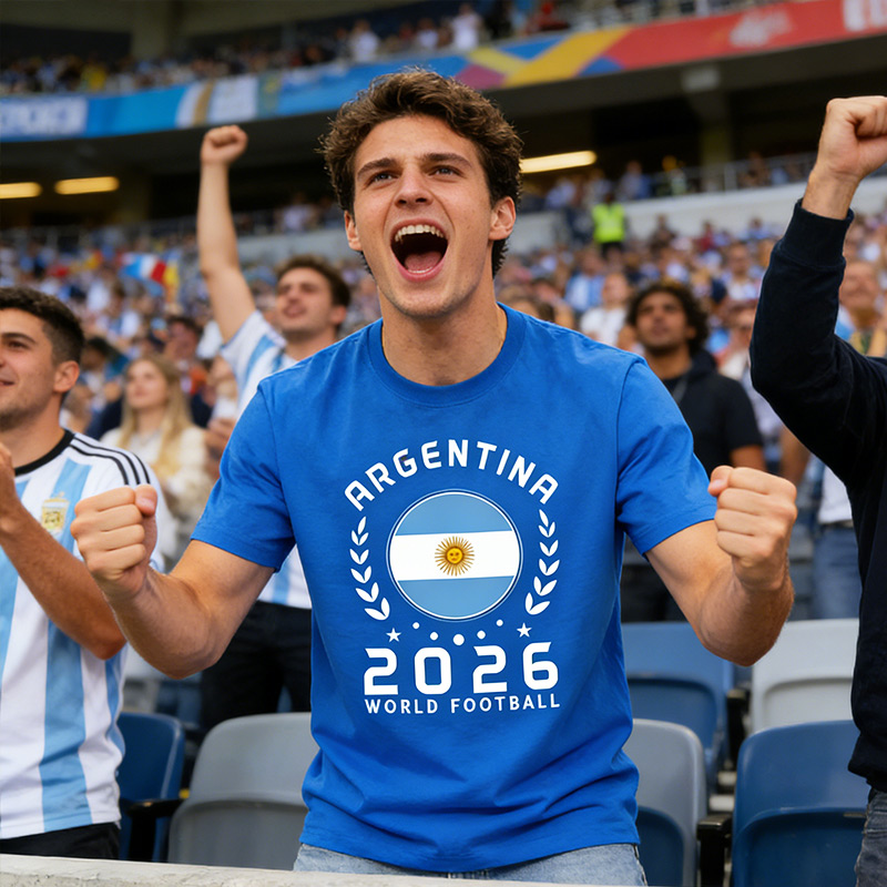 Personalized Argentina T-shirt for the 2026 World Football Customize with Name and Number Gift for Soccer Fans
