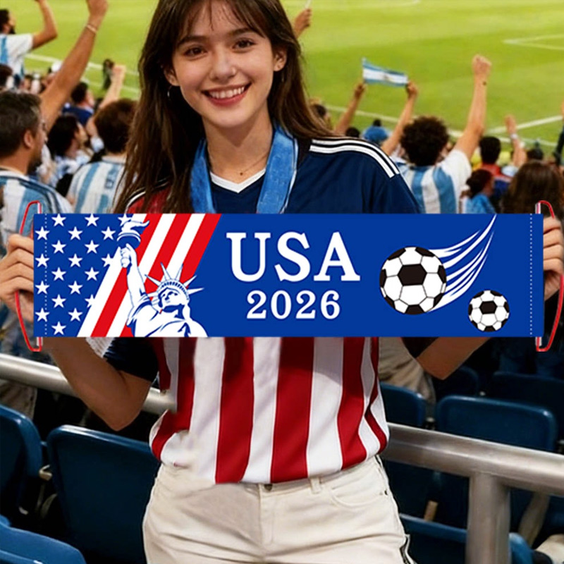2026 Soccer Match National Flag 4 Pack Banners Handheld National Flag Banners for Soccer Fans