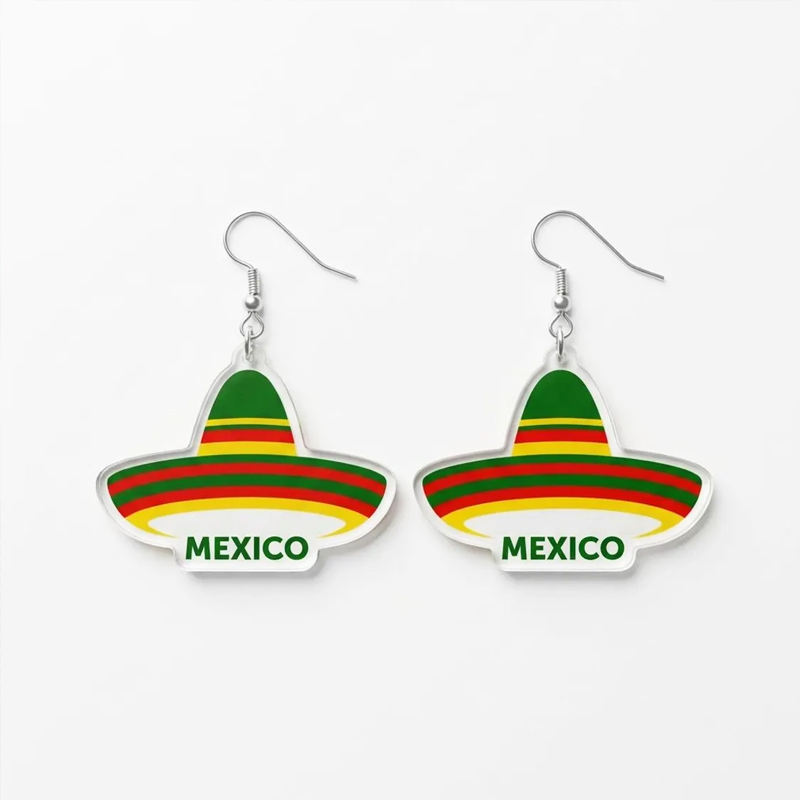 2026 Mexico Acrylic Earrings A Gift for Soccer Fans