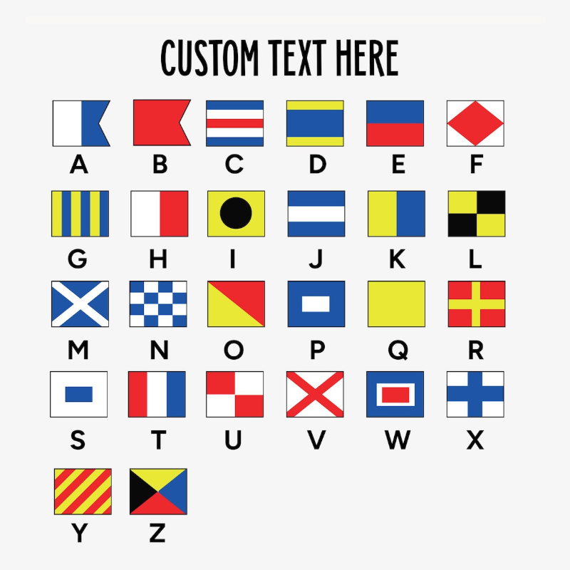 Personalized Nautical T-Shirt Custom Name In Nautical Flags Gift For Maritime Dad Captain