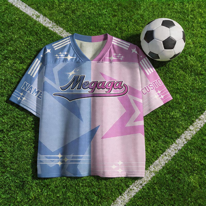 Personalized Soccer Mesh Jersey Custom Two-Tone Design with Name and Number Gift for Soccer Fans