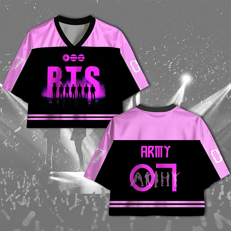 K-Pop Crop Top Jersey Purple Fan Jersey Merch Concert Outfif