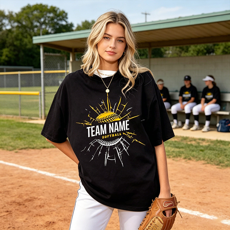 Personalized School Baseball and Softball Team T-shirts Custom with Team Name and Colors gift for Teammates