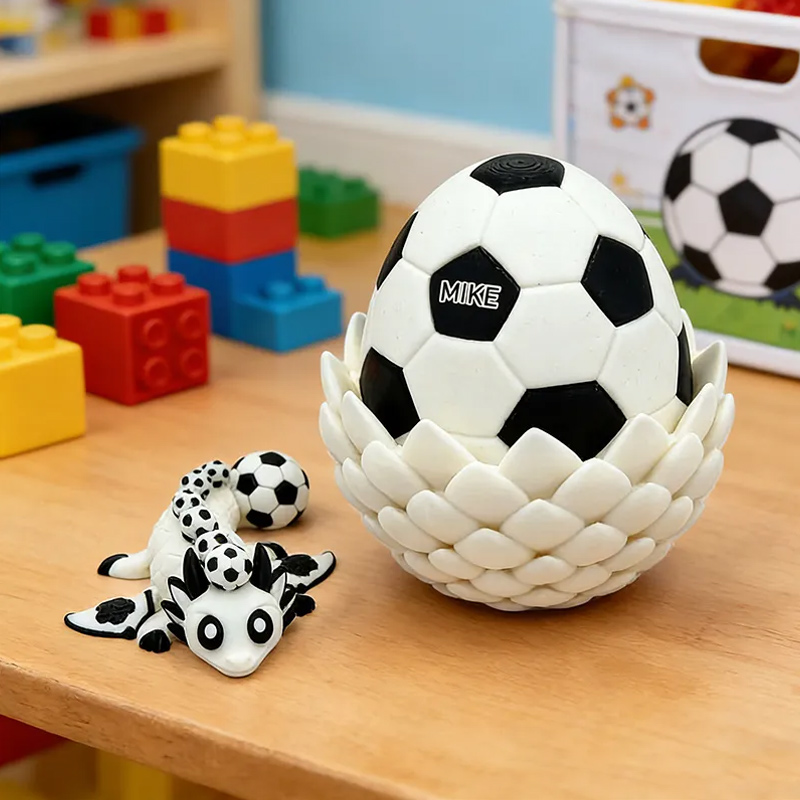 Personalized 3D Soccer Dragon and Egg Soccer the Perfect Gift for Soccer Loving Kids