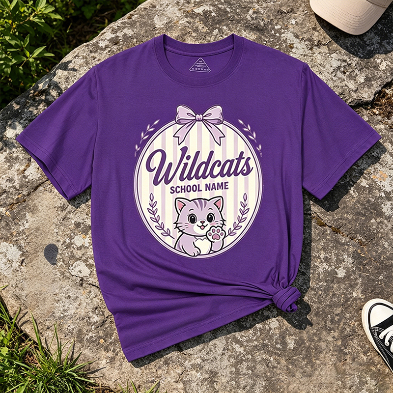 Personalized Classic Mascot T-Shirt Student Cheer T-Shirts Featuring School Name and Year