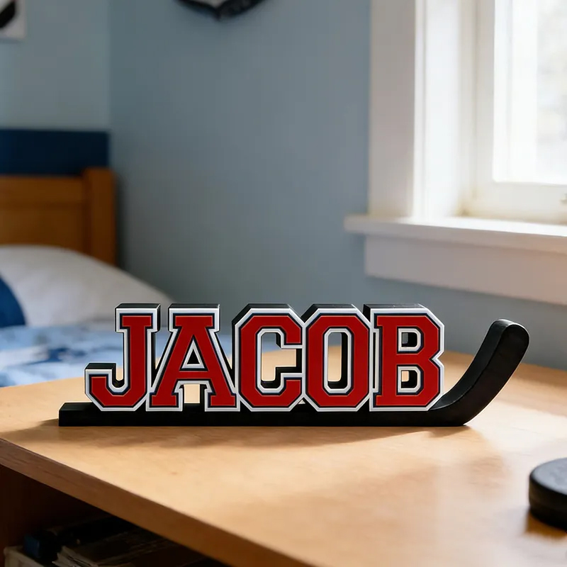 Personalized Ice Hockey Name Sign Featuring Custom Name
