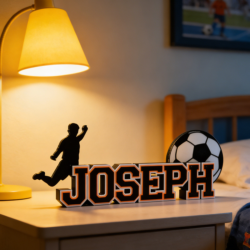 Personalized Soccer Name Sign Featuring Custom Name
