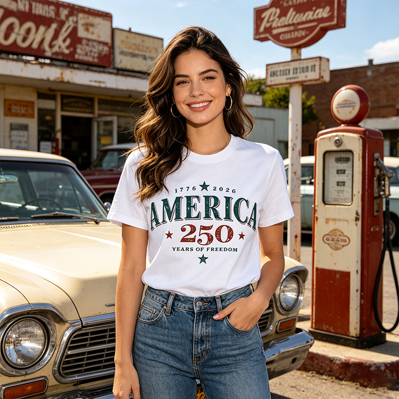  250th America Anniversary T-Shirt America 250 Years Of Freedom Retro Independence Day 4th of July Tee