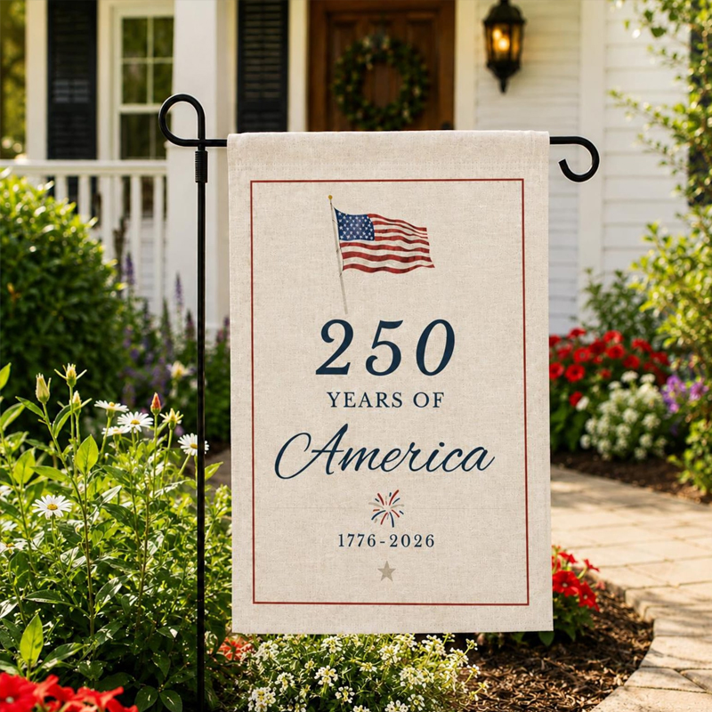 250 Years of America Garden Flag 4th of July Decor Summer Memorial USA Flag