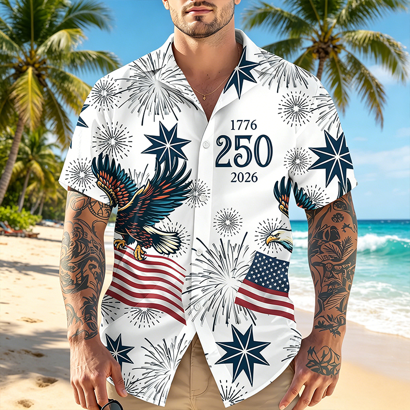 Personalized USA 250 Anniversary Eagle 1776-2026 Hawaii Shirt