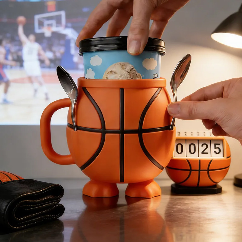 Personalized Basketball Helmet Ice Cream Holder Unique Pint Cup for Basketball Lovers and Ice Cream Fans