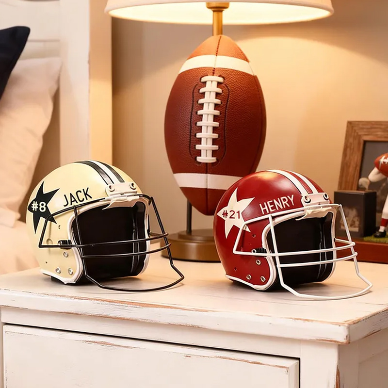 Personalized Football Helmet Display Custom Name and Number Gift for Football Lovers
