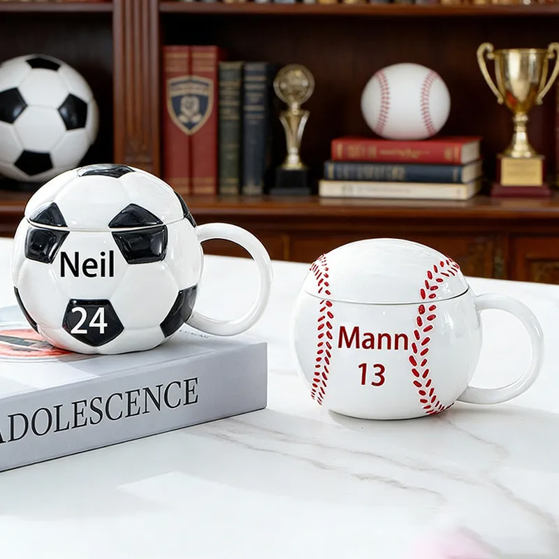 Personalized Soccer Baseball Cups Custom Name and Number Gift for Soccer Baseball Lovers