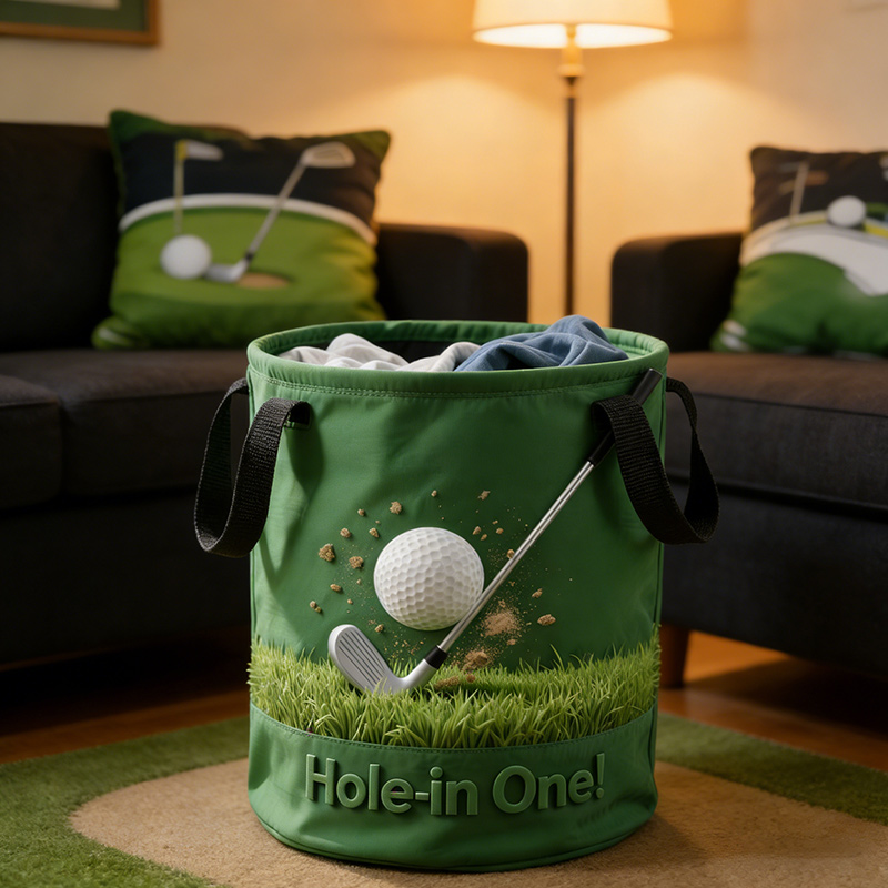Personalized Golf Themed Storage Basket with Custom Text Name Gift for Golf Lovers