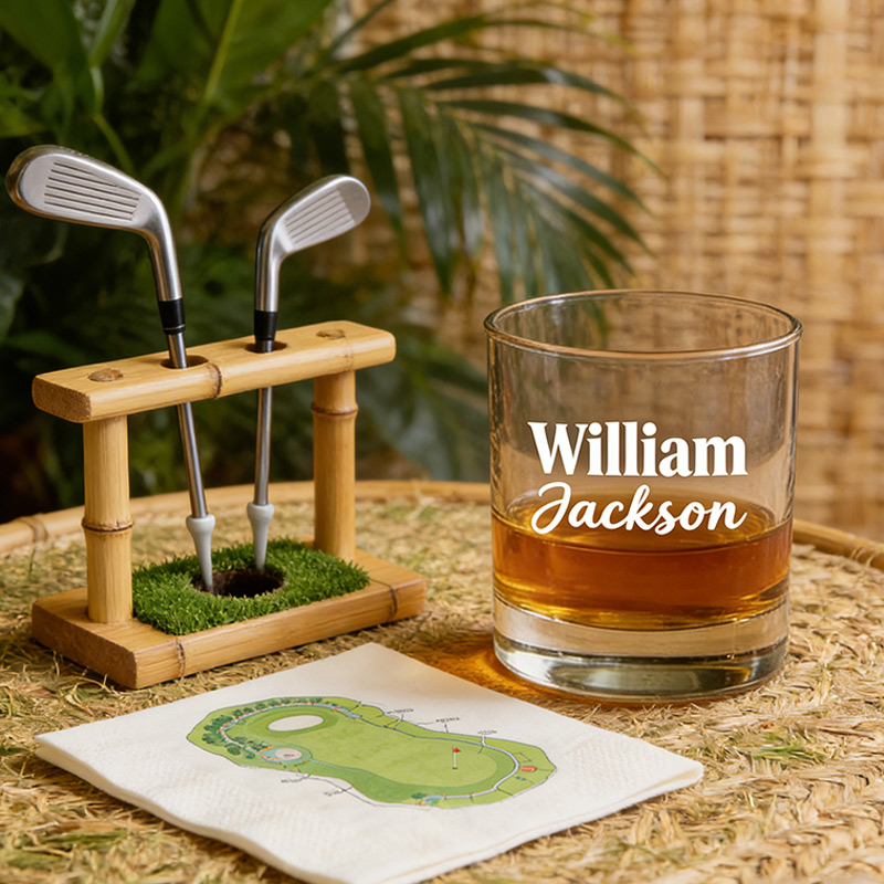 Personalized Golf Whiskey and Glass Set Thanks for Always Playing the 19th Hole with Role with Me Gift for Golf Lovers
