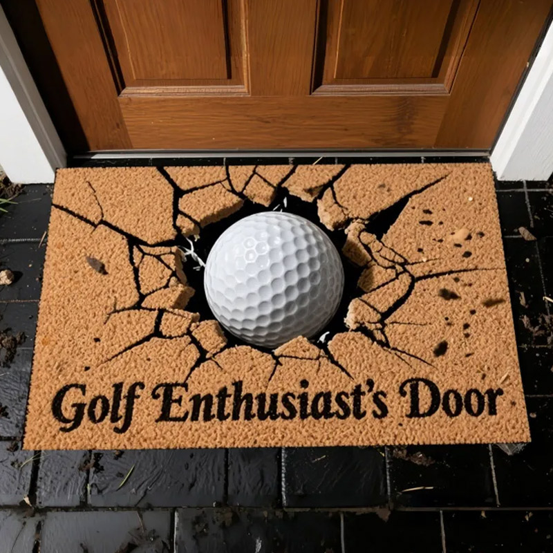Personalized Golf Doormat  Flat 3D Printing Golf Hole with Customizable Text