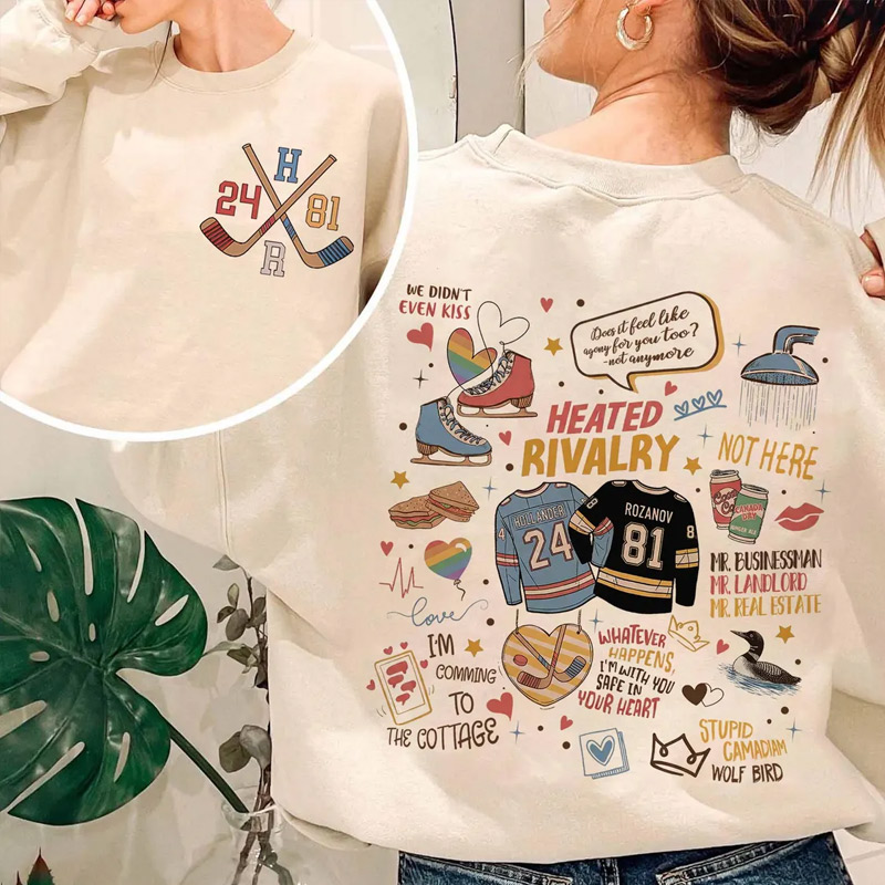 Personalized Hockey TV Sweatshirt Romance Sweatshirt with Custom Design