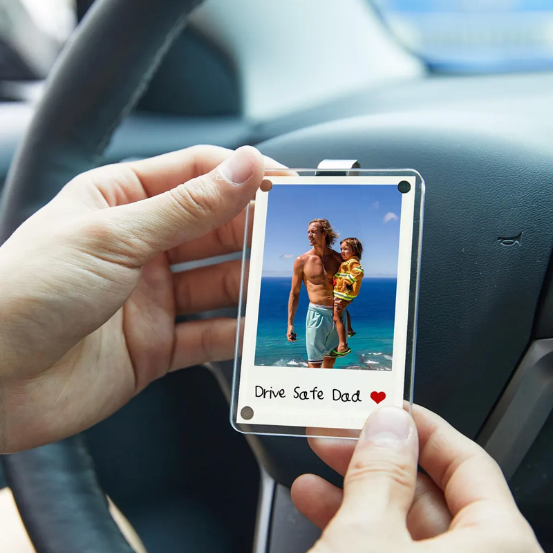 Personalized Car Visor Photo Clip Picture Frame Father's Day Gift for Him