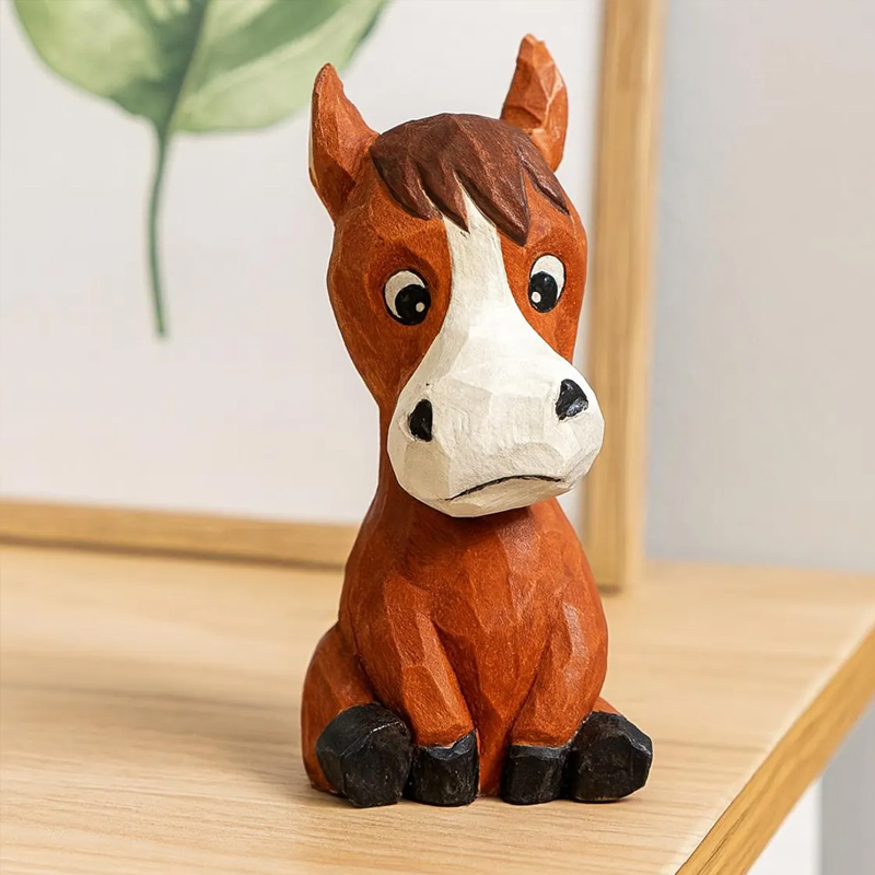 Personalized Horse Eyeglass Holder Stand Horse Wood Carving Ornament Gift for Equestrian Enthusiasts