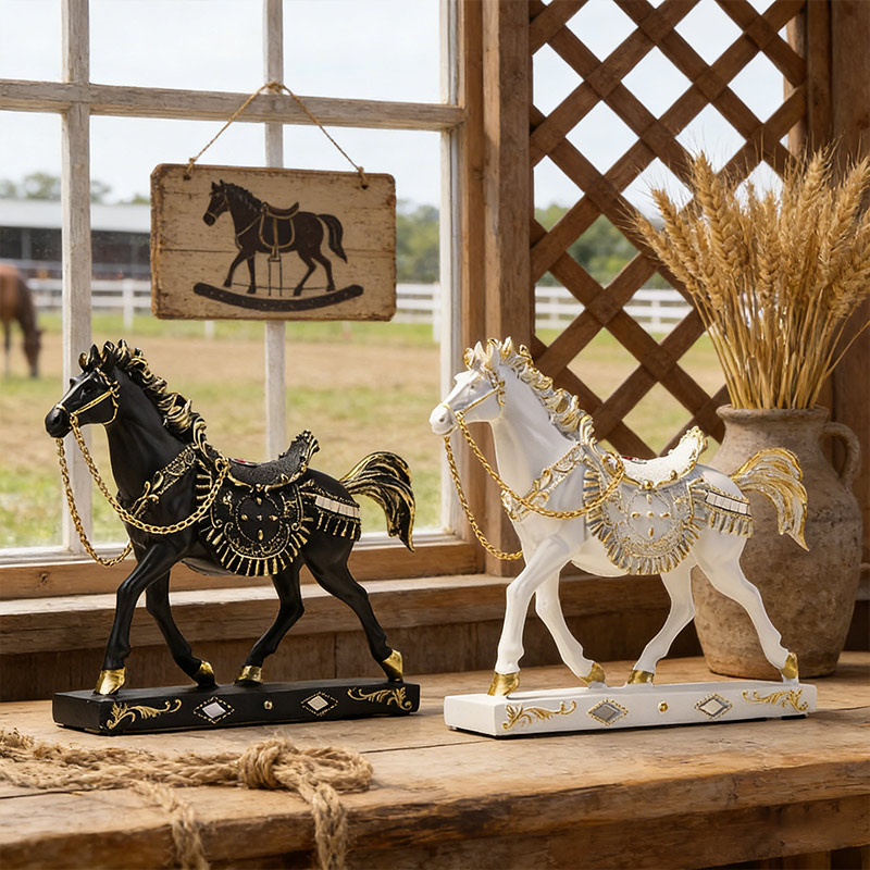 Personalized Resin Horse Ornament Galloping Steed Decorative Piece Home Decor Gift for Equestrian Enthusiasts