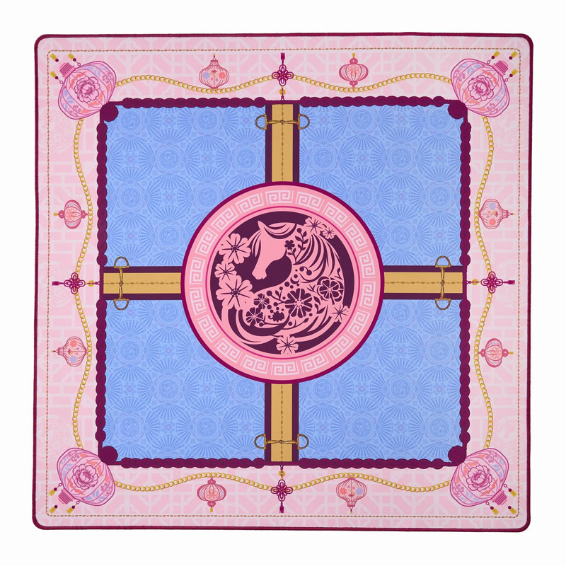 Personalized Lantern Horse Mahjong Table Mat for Mahjong Lovers