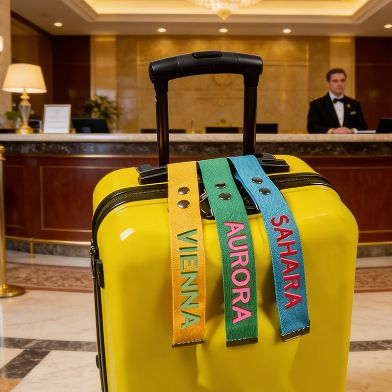 Personalized Luggage Tag & Handle Wrap Vibrant Travel ID Belt Customized Name ID Suitcase Travel School Bag Tag Traveler's gift Can use Logo