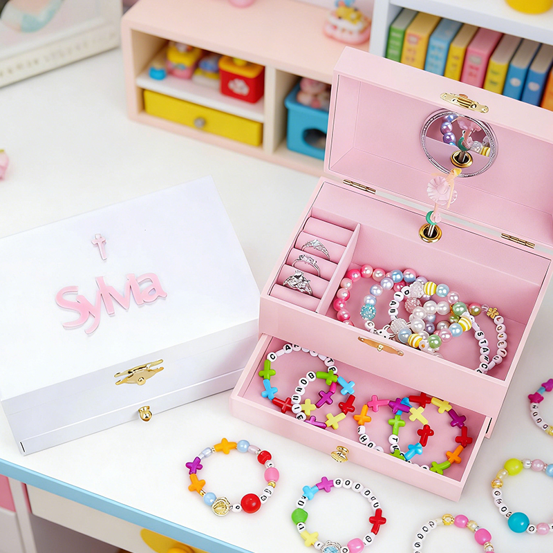 Personalized Ballerina Musical Jewelry Box  Custom Name Keepsake Box  Max 10 Letters with Mirror for Little Girls