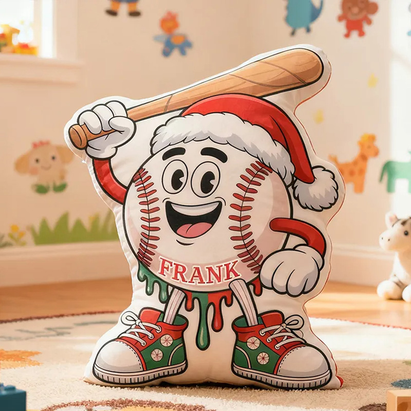 Personalized Christmas Baseball Pillow with Custom Name Design Sale-megacustom