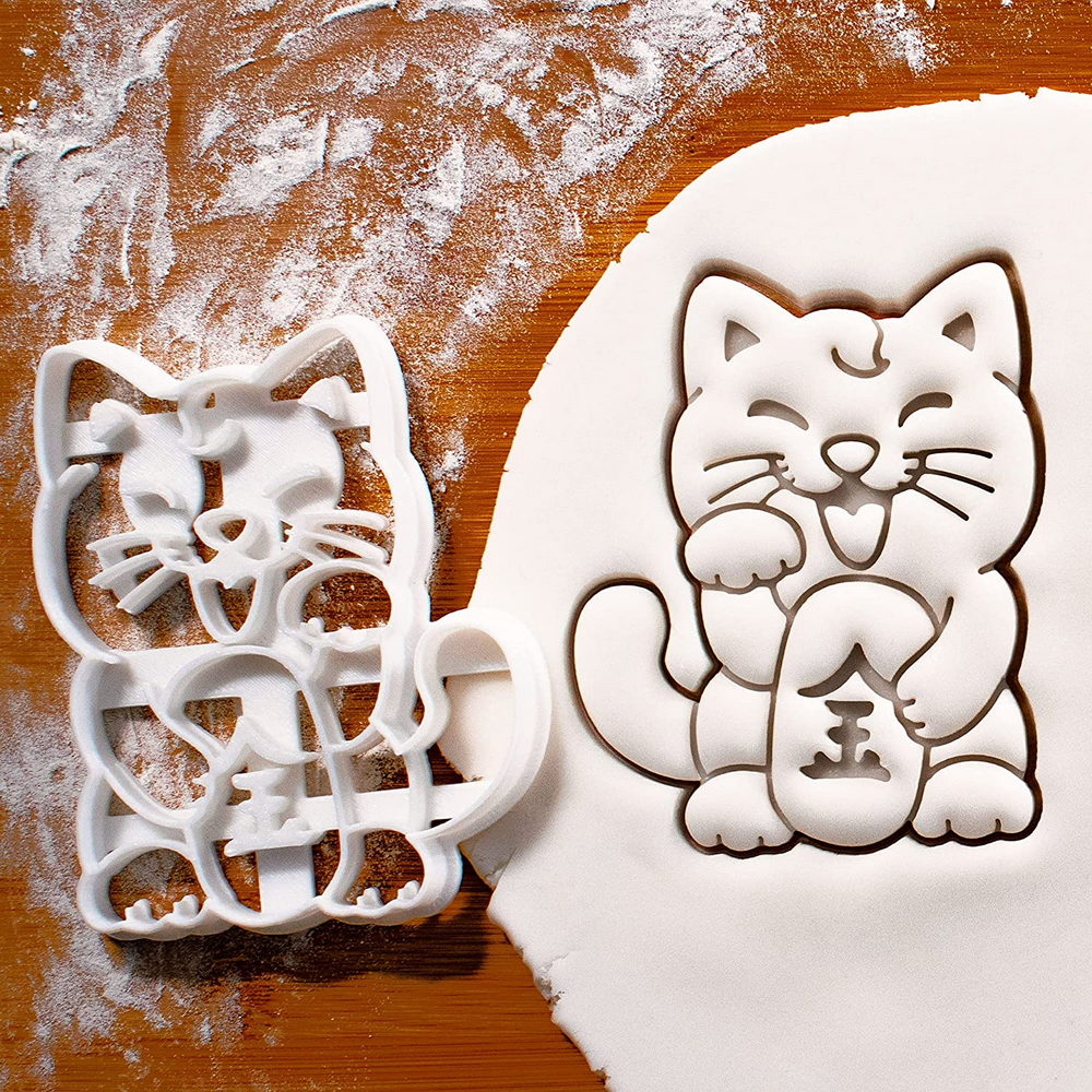 Personalized Lucky Cat Cookie Cutter Maneki Neko Design Perfect for New Year Celebrations or Gift Baking
