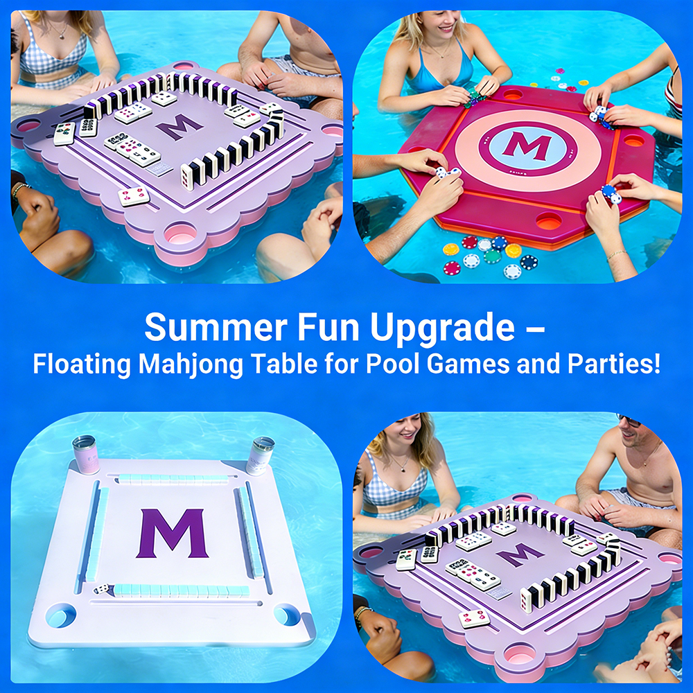 Custom Floating Mahjong Table for Pool Personalized EVA Water Mahjong Game Table for Summer Fun and Parties