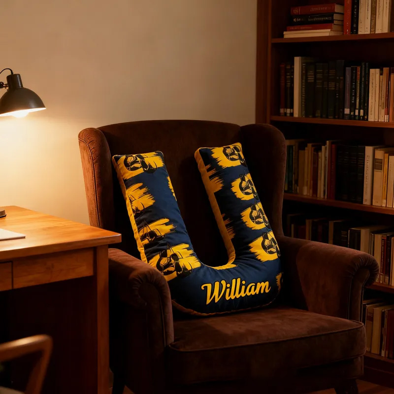 Personalized Letter Pillow Graphic 3D Print Multicolour Boxing Gloves Funny Letter Pillow Custom Name Pillow Comfortable Christmas Decor for Gym Lovers