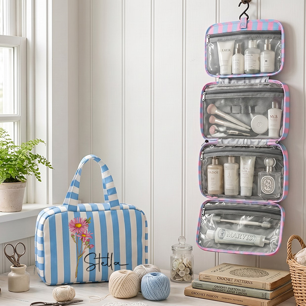 Personalized Name Crochet Tool Storage Bag Custom Expandable Hanging