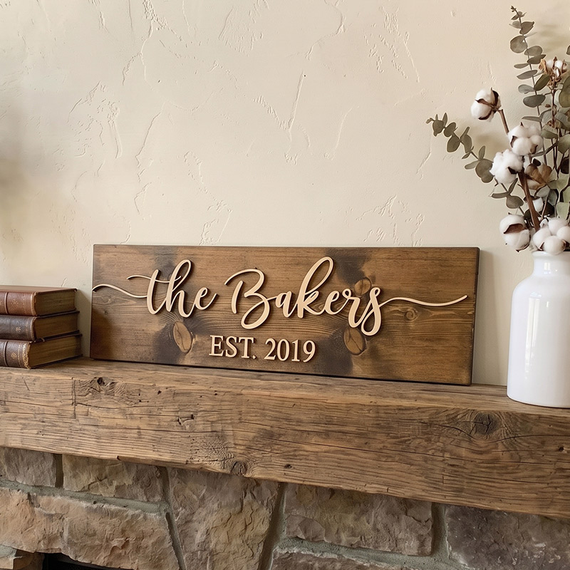 Personalized Family Name Wood Sign Custom Established Year Family Gift Housewarming Gift New Home Gift