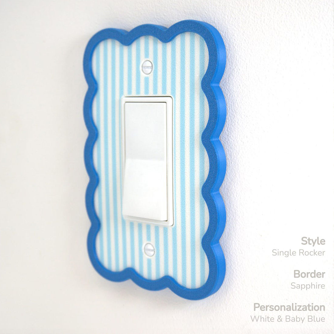 Light Switch Plate Decorative Border Thin Stripe Cloud Wall Plate Cover Baby Bedroom Pastel Border Striped Cloudcore Mix & Match Colors